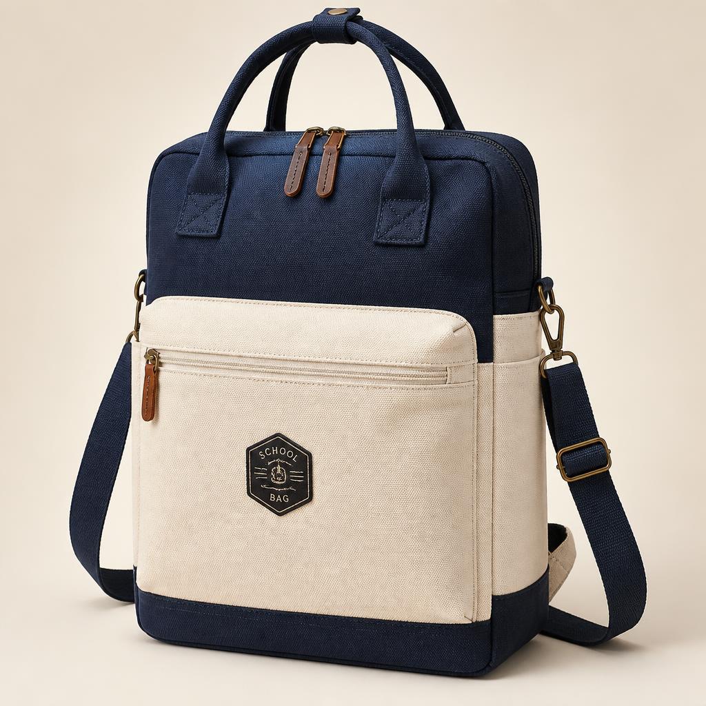 School Bag in Cream